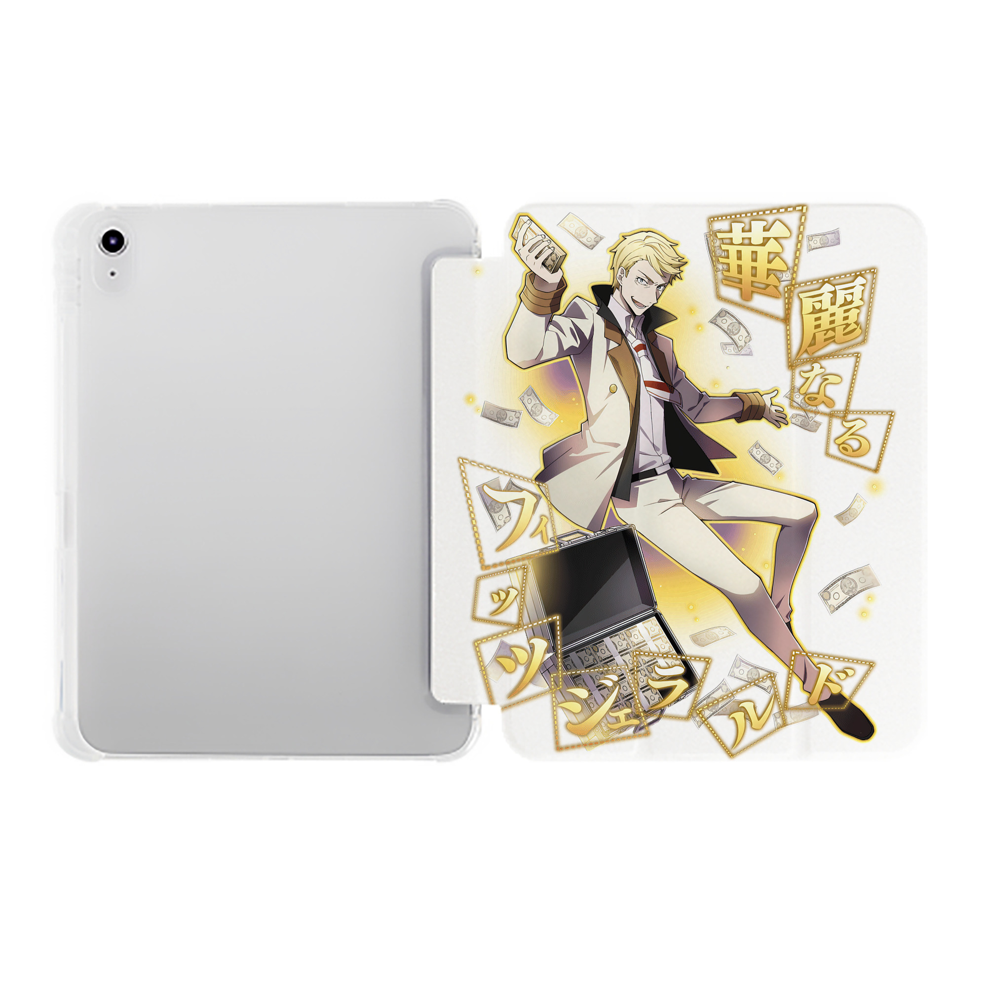 （画像用） 文豪ストレイドッグス Bungo Stray Dogs IPad ケース ペン収納付き 三つ折りスタンド PUレザー×シリコン 対応機種9.5/10.5/10.9インチ